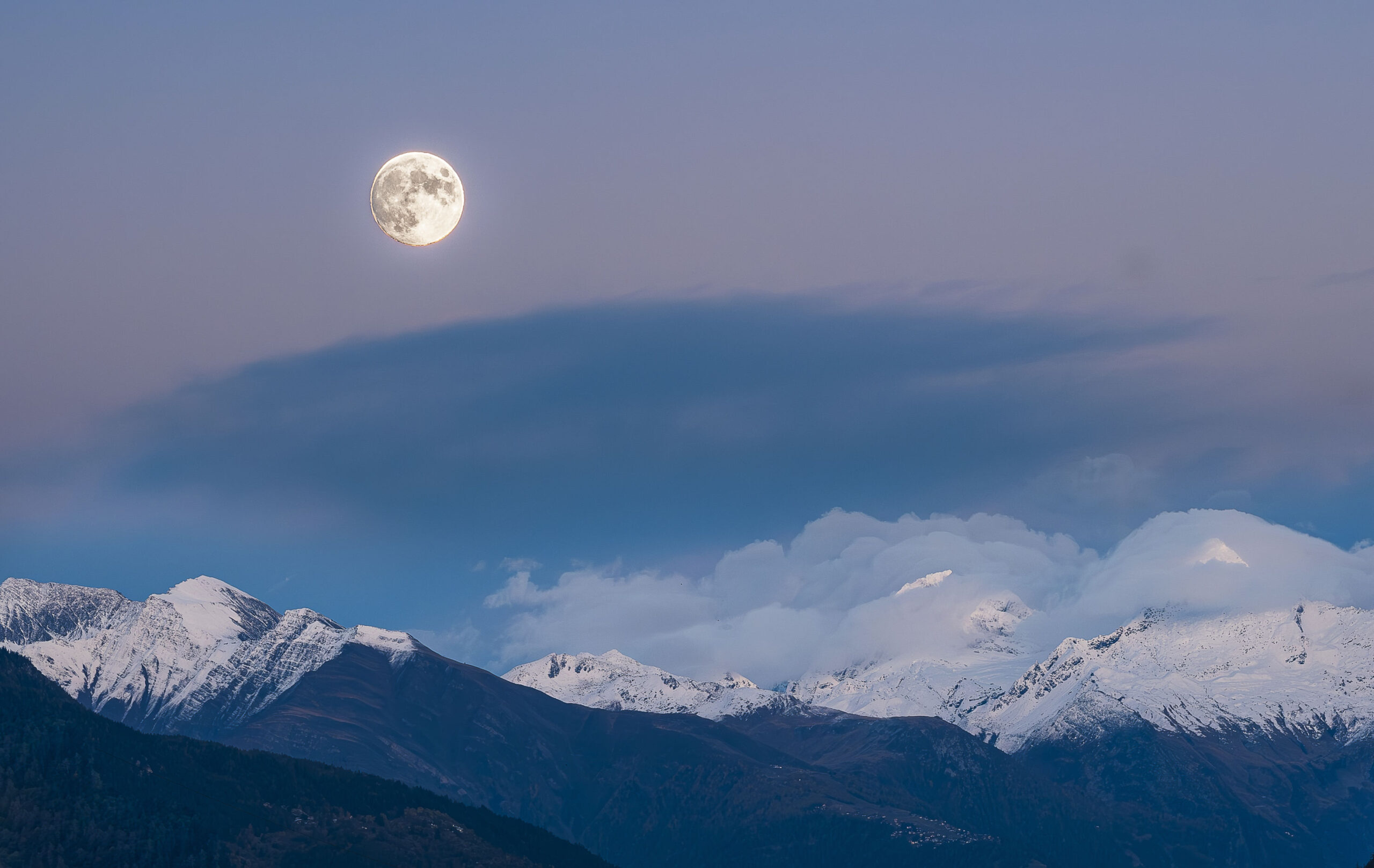 Moon and Mountains by David Perroud